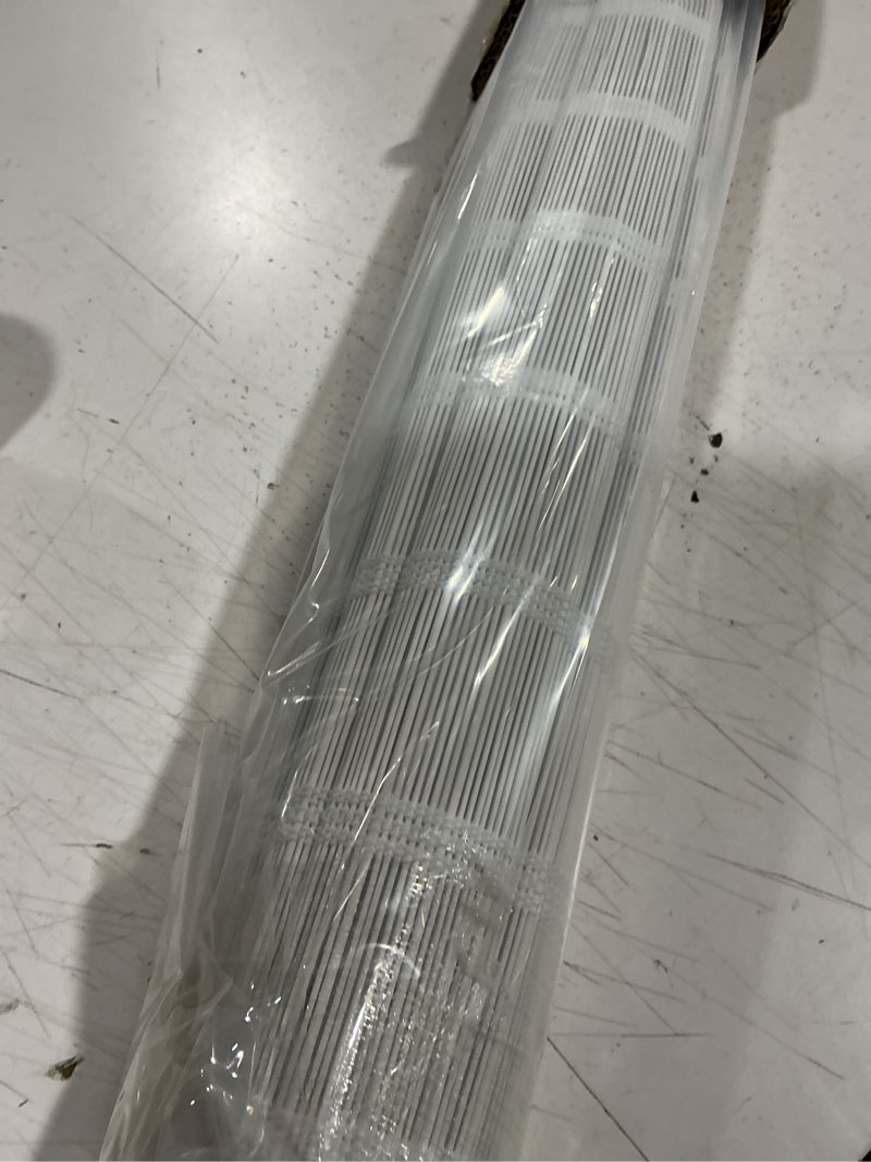 Condition photo showing Good Condition for sunbox cordless bamboo roman shade blind, woven wood roman shades, light filtering natural bamboo shades for windows, french doors, 34.5" w x 48" h, caramel brown 34.5"w x 48"h caramel brown
