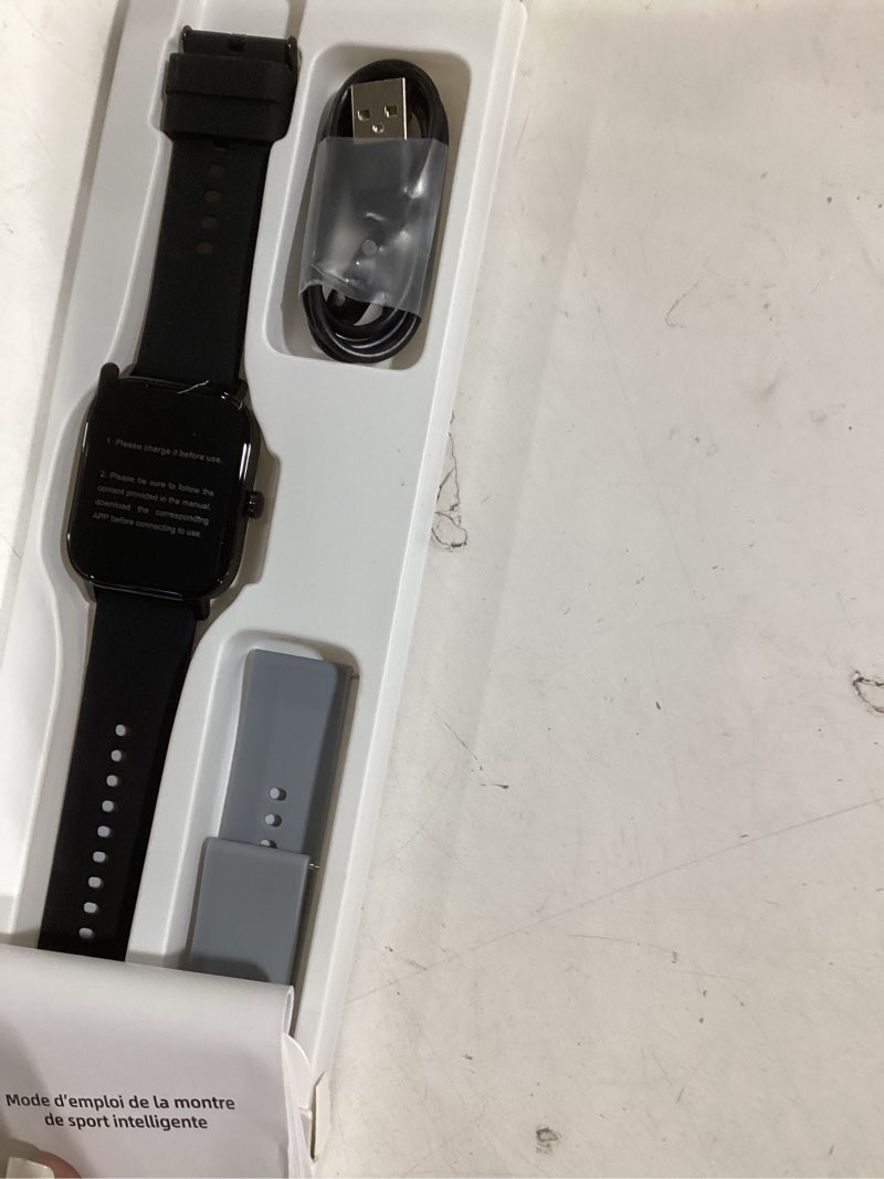 Condition photo showing Good Condition for Smart Watch for Women Men Fitness: Make Answer Call Digital Mens Watches Waterproof Running Smartwatch for Android Phone iPhone Samsung Compatible Heart Rate Monitor SpO2 Pedometer Step Tracker Black-A