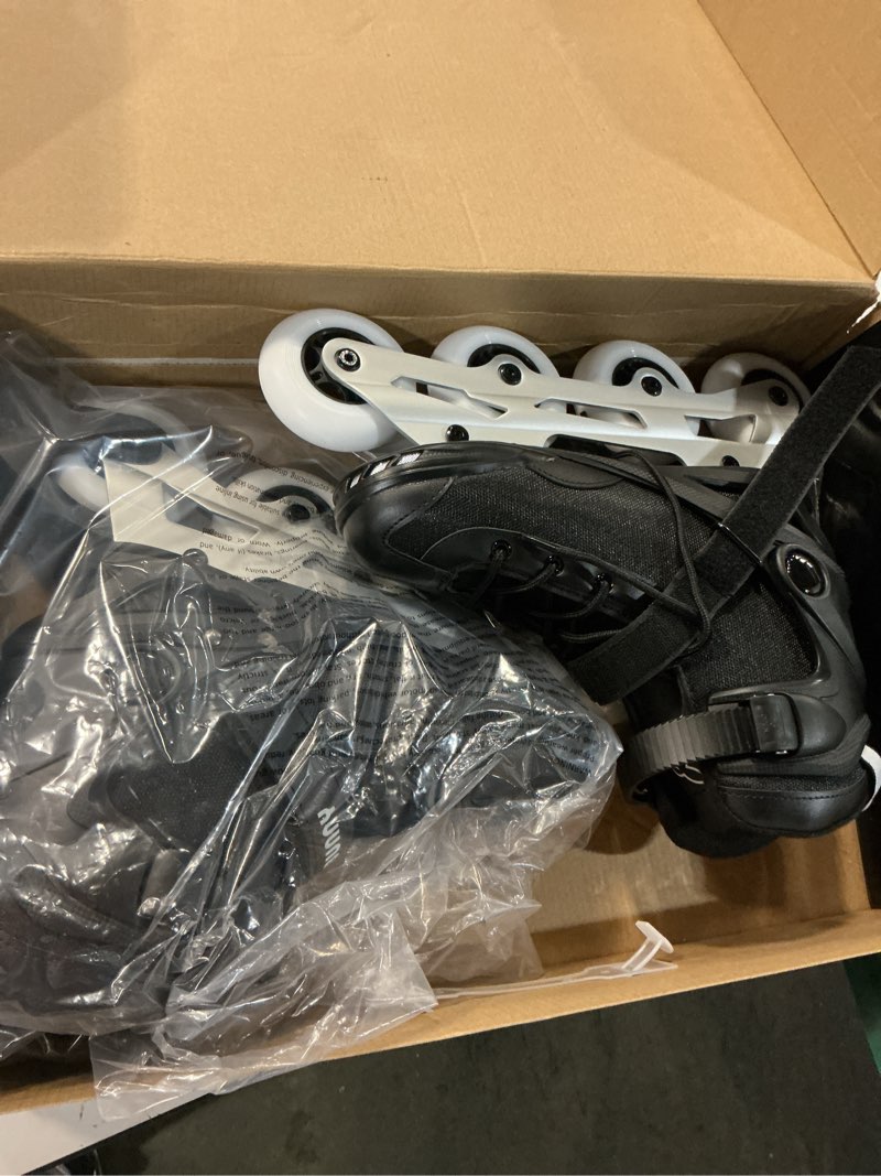 Condition photo showing Good Condition for inline skates pro for adult women - abec-9 bearing with breathable lining for male female, optional brake, size w 6-9, black us w 7