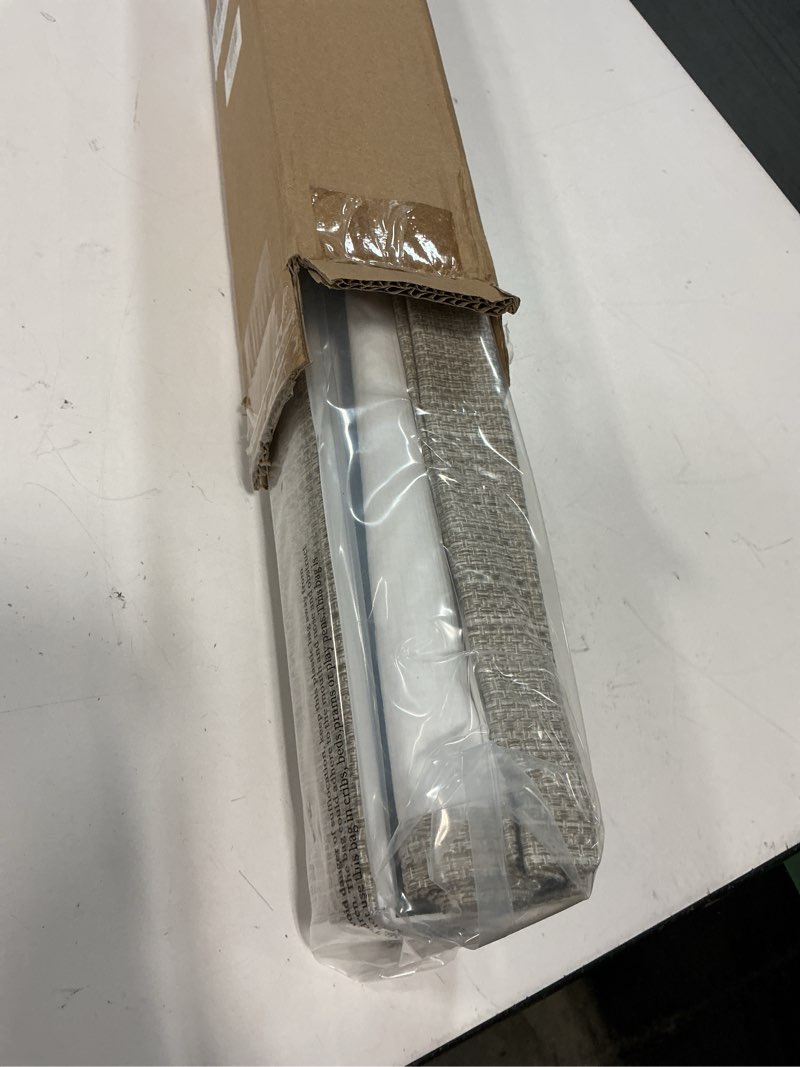Condition photo showing Good Condition for Madison Park Galen Cordless Roman Shade, 35"W x 64"H, Sheen Taupe – Room Darkening, Thermal Insulated, Energy Efficient Window Blind with Subtle Sheen Basketweave Fabric for Privacy Room Darkening Basketweave Sheen Taupe 35"W x 64"H