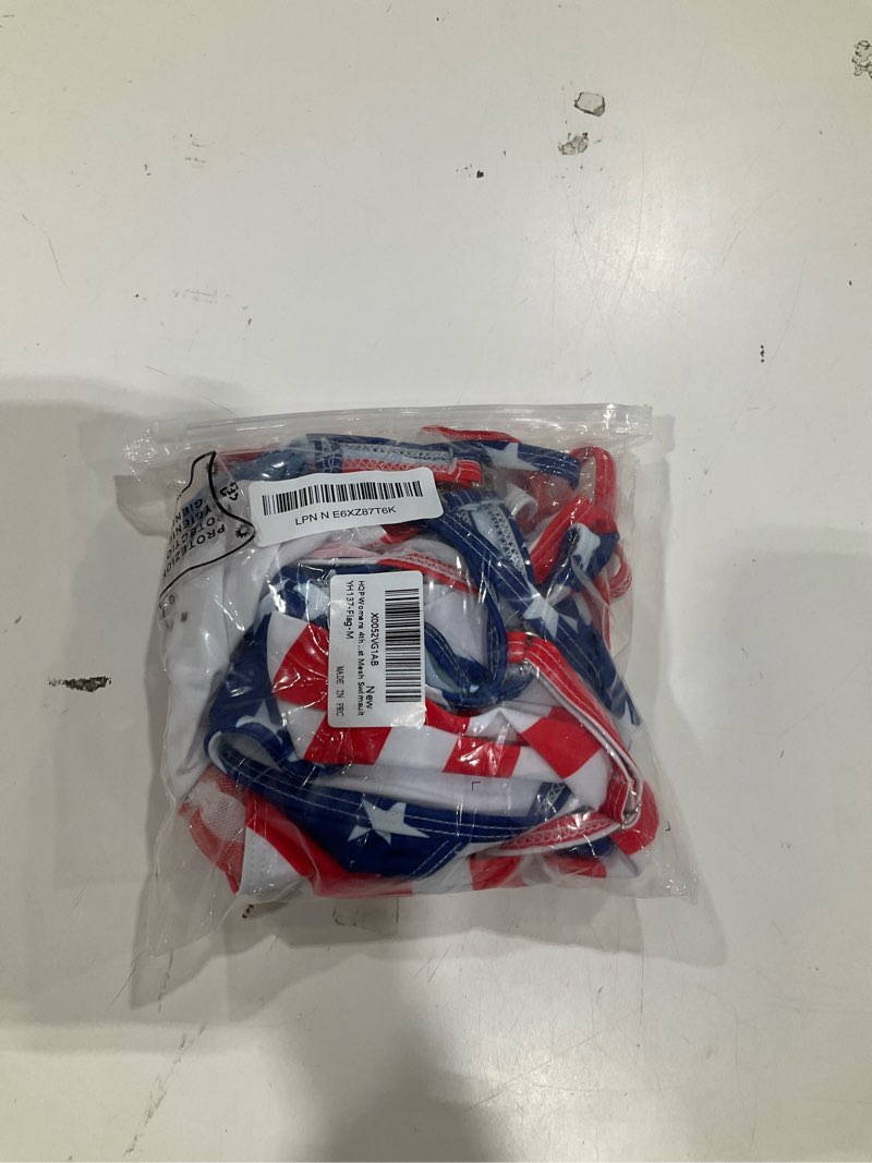 Condition photo showing Good Condition for womens 4th of july swimsuit american flag bathing suit two piece bikini sets high waisted sexy modest mesh swimsuit medium flag