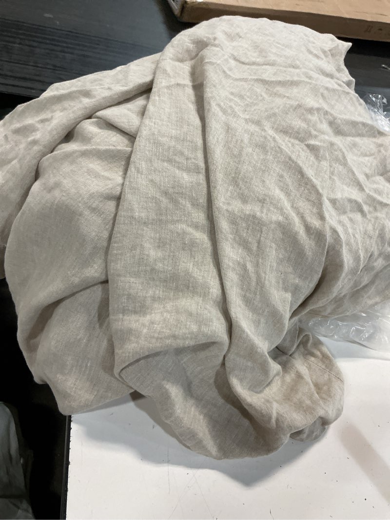 Condition photo showing As Is for (incomplete 1 piece only) european linen duvet cover set, king/cal king, natural chambray