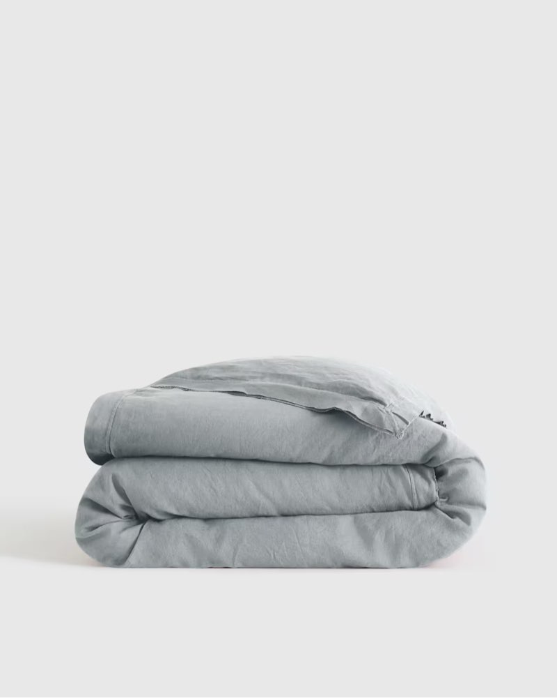 quince european linen double flange duvet cover size/queen 