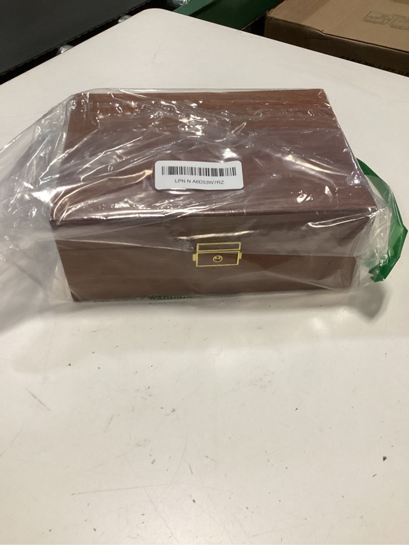 Condition photo showing Good Condition for Homeanda Jewelry Box with Mirror Travel Jewelry Organizer 2 Layer Large Jewelry Storage Case Waterproof PU Leather Storage for Women Girls (Brown) Brown 2-Layer