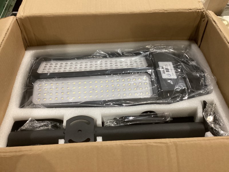 Condition photo showing Good Condition for deepn solar lights outdoor 8000w, solar street lights outdoor waterproof dusk to dawn 7000k led security flood light with motion sensor and remote control for pathway, entryway & yard 2 pack