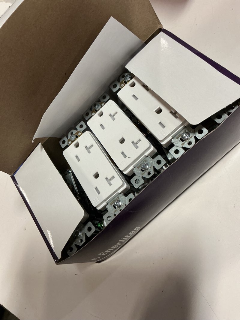 Condition photo showing Good Condition for enerlites industrial grade decorator outlet, 20a 125v, tamper-resistant duplex receptacle, self-grou