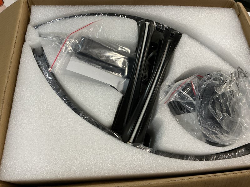 Condition photo showing New/Like New for volisun low profile ceiling fans with lights and remote, 23.6in flush mount ceiling fans with light, 3000k-6500k dimmable fandelier ceiling fan, black bladeless ceiling fan for bedroom black 23.6 inch