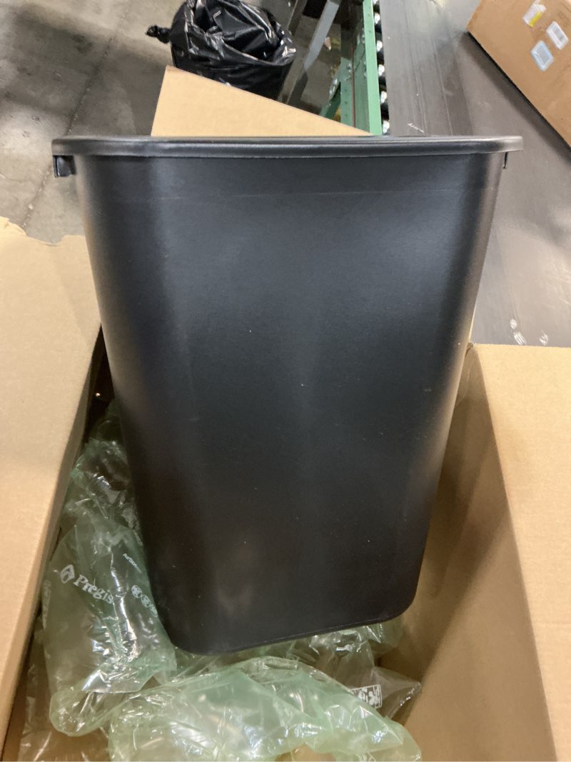 Condition photo showing New/Like New for Rubbermaid Commercial Wastebasket Trash Container, 41QT/10.25 GAL, Plastic, Black, Stackable Trash Can for Bedroom/Bathroom/Office, Fits Under Desk/Sink/Cabinet