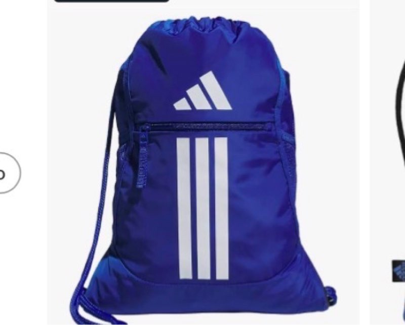 adidas alliance sackpack – drawstring backpack small bag for men and women, team royal blue/3.0, one