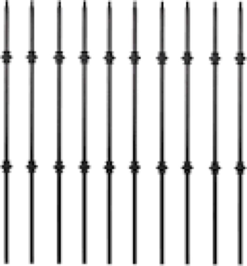 10-pack iron balusters – 1/2" square metal stair spindles, hollow double & single knuckle design with 20 swivel shoes, wrought iron staircase balusters for indoor & outdoor railing square - single+double knuckle 10