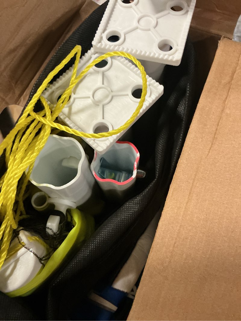 Condition photo showing As Is for eastpoint sports 2-in-1 volleyball and badminton set, adjustable height net set with all accessories