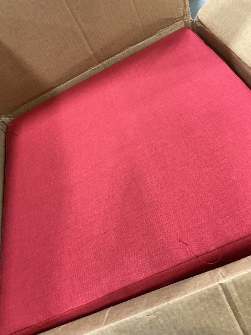 Condition photo showing Good Condition for arden outdoor deep seat cushion set, 24 in x 24 in, weather-proof, rain-proof, fade resistant patio cushion for chair, sofa, and couch ruby red leala polyfill ruby red leala 1 pack