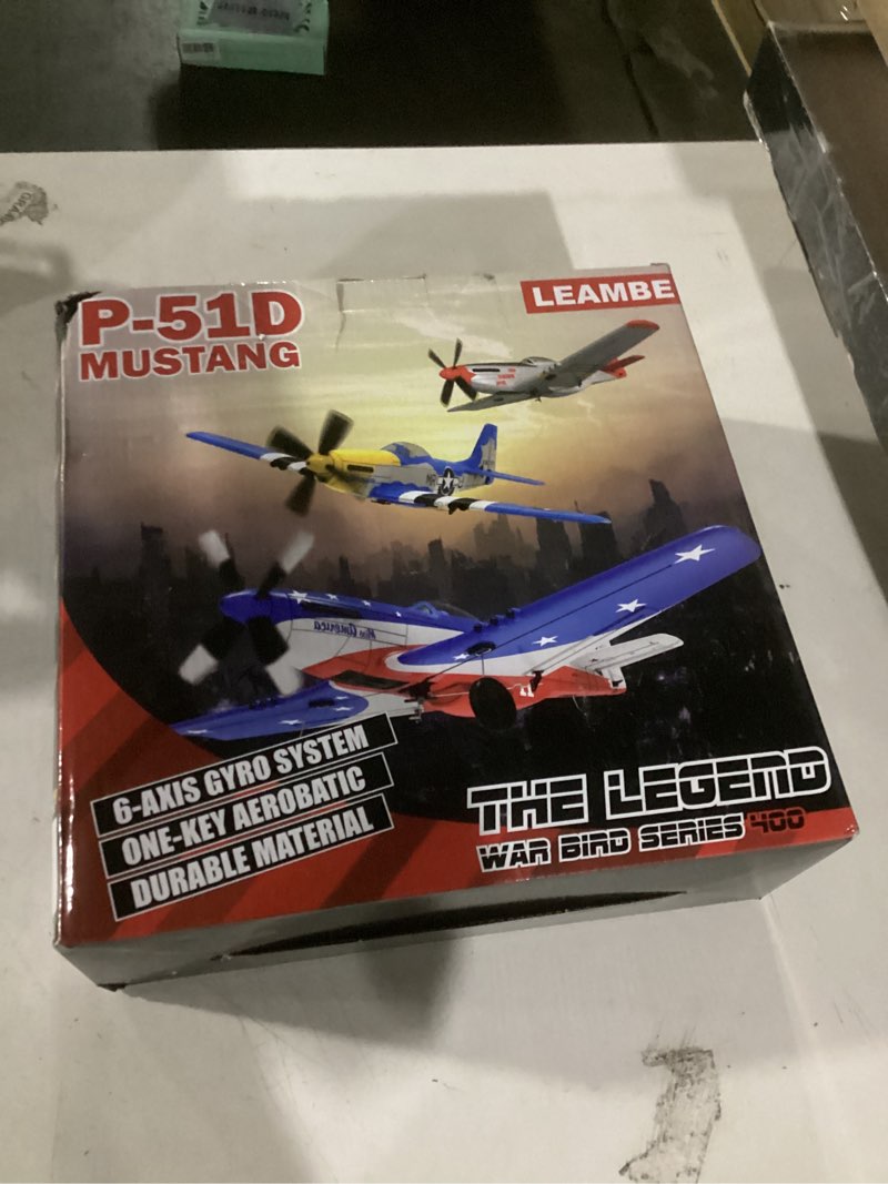 Condition photo showing Good Condition for leambe 4 channel rc plane, ready to fly aerobatic aircraft, easy control for beginners, p51 mustang rc airplane best gift for adults white large