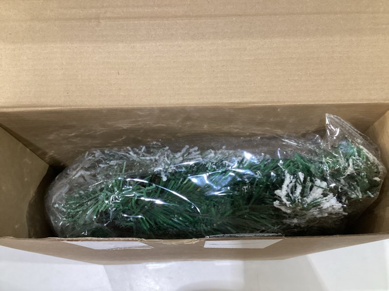 Condition photo showing Good Condition for Yunlly 36" Christmas Teardrop Swags for Decorating Outdoor, Garland Christmas Swag Wreaths Ornament Snowy Pine Cone Velvet Poinsettia Wall Hanging for Front Door Indoor Outdoor Stair Window(White)