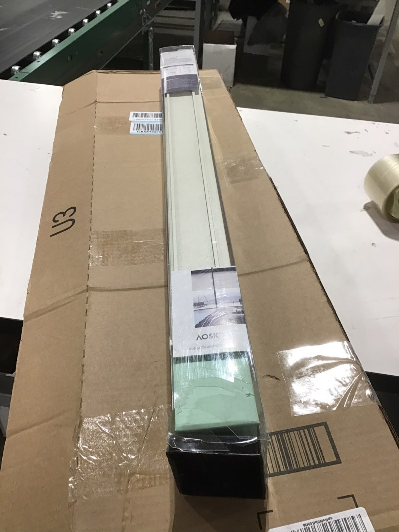 Condition photo showing Good Condition for AOSKY Blackout Roller Shades Cordless Blinds for Windows, Free-Stop Shades with Valance, Thermal Insulated Fabric, UV Protection, Natural Woven Blinds for Home and Office (29" W x 72" H, Ivory) Ivory 29"W x 72"H