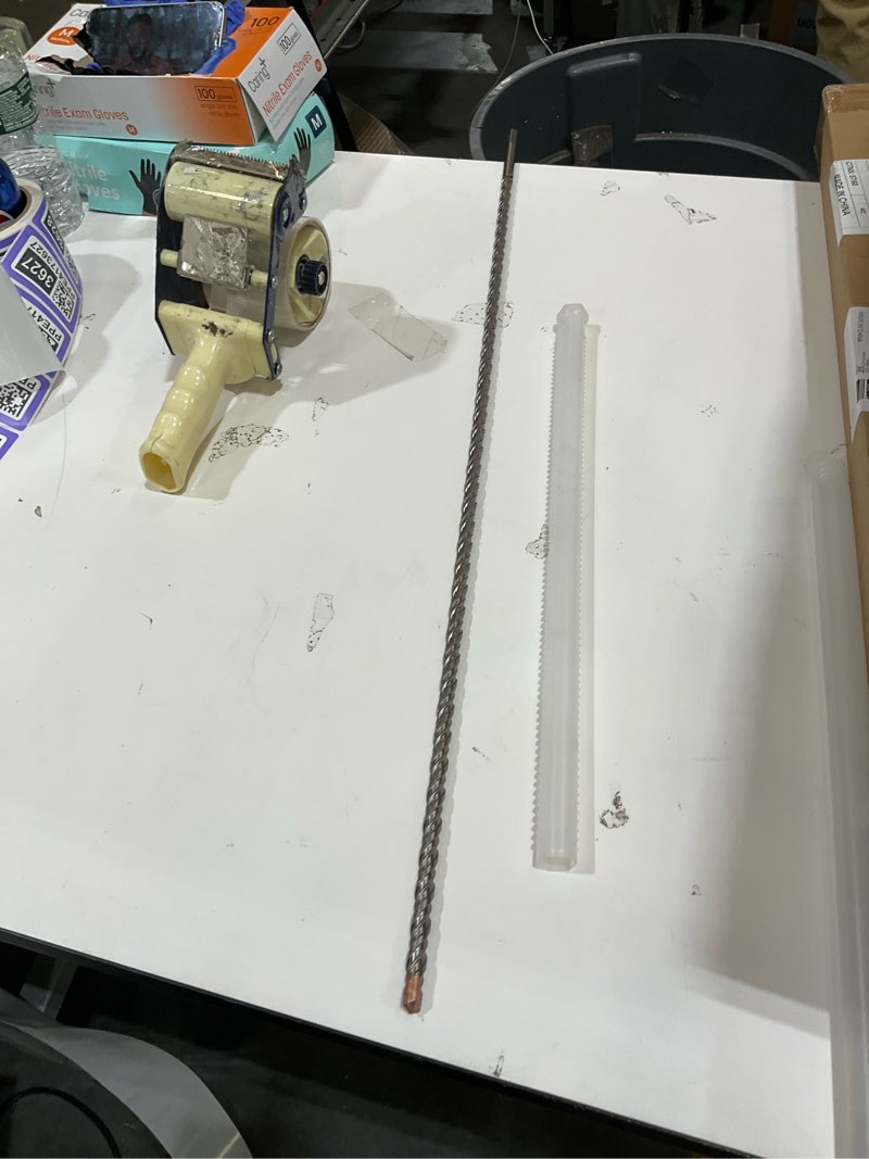 Condition photo showing Good Condition for 15/32 inch x 12.2 inch sds plus rotary hammer drill bit, concrete drill bit for concrete, brick, cement and stone, 12.2 inch length (12.2" length, 15/32" diameter) 15/32 " diameter 12.2 " length