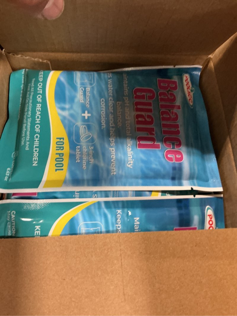 Condition photo showing Good Condition for poolacc balance guard for swimming pool ph and alkalinity maintenance, easy to use water balancer, optimizes chlorine performance, keeps water crystal clear and prevents corrosion, 12 pack