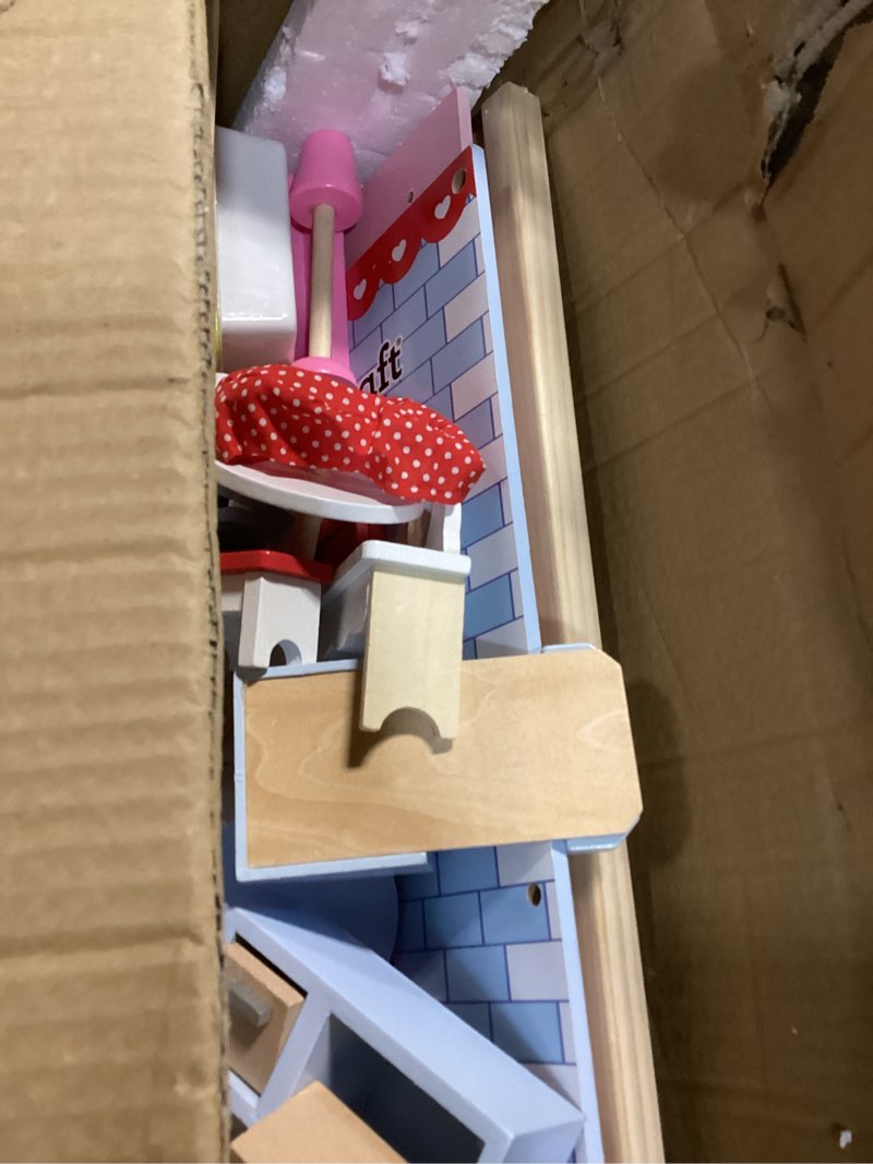 Condition photo showing Good Condition for kidkraft chelsea doll cottage wooden dollhouse with 16 accessories, working shutters, for 5-inch dolls