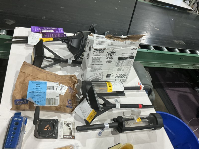 Condition photo showing As Is for assorted home improvement lot (small tools, screw, home accessories, etc.)