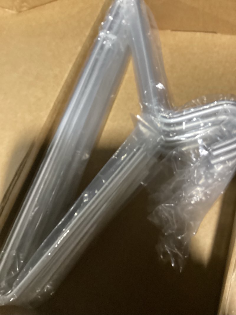 Condition photo showing New/Like New for Premium Matte Silvery Aluminum Coat Hangers 10 Piece Set, 16.5” Extra Smooth & Durable Metal Shirt Dress Hanger,Aluminum Alloy Hanger,Clothing Support,Clothing Hang Silver Elegant Hanger?10?