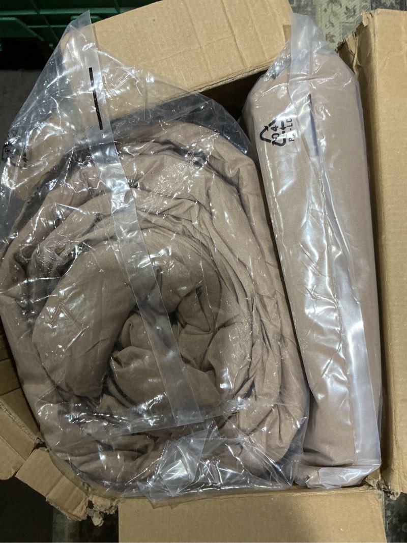 Condition photo showing New/Like New for bedsure california king comforter set brown - bed in a bag cal king bedding set 7 pieces, gentlesoft™ pintuck bed set gift for family, pinch pleat brown comforter with sheets, pillowcases & shams california king 15 - brown
