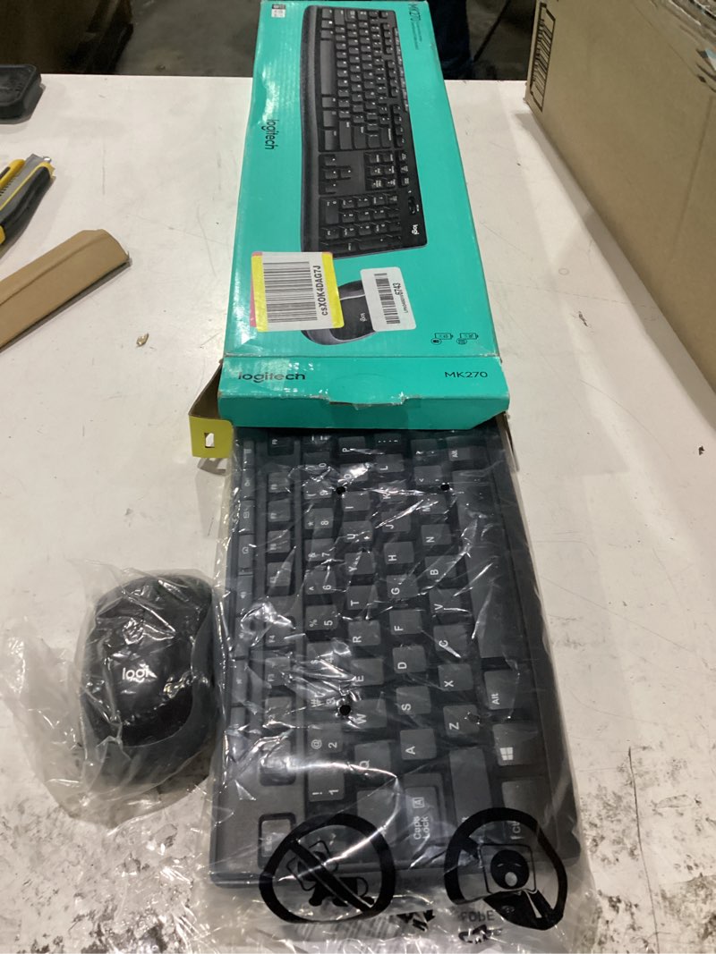 Condition photo showing New/Like New for logitech mk270 full size wireless keyboard and mouse combo - black
