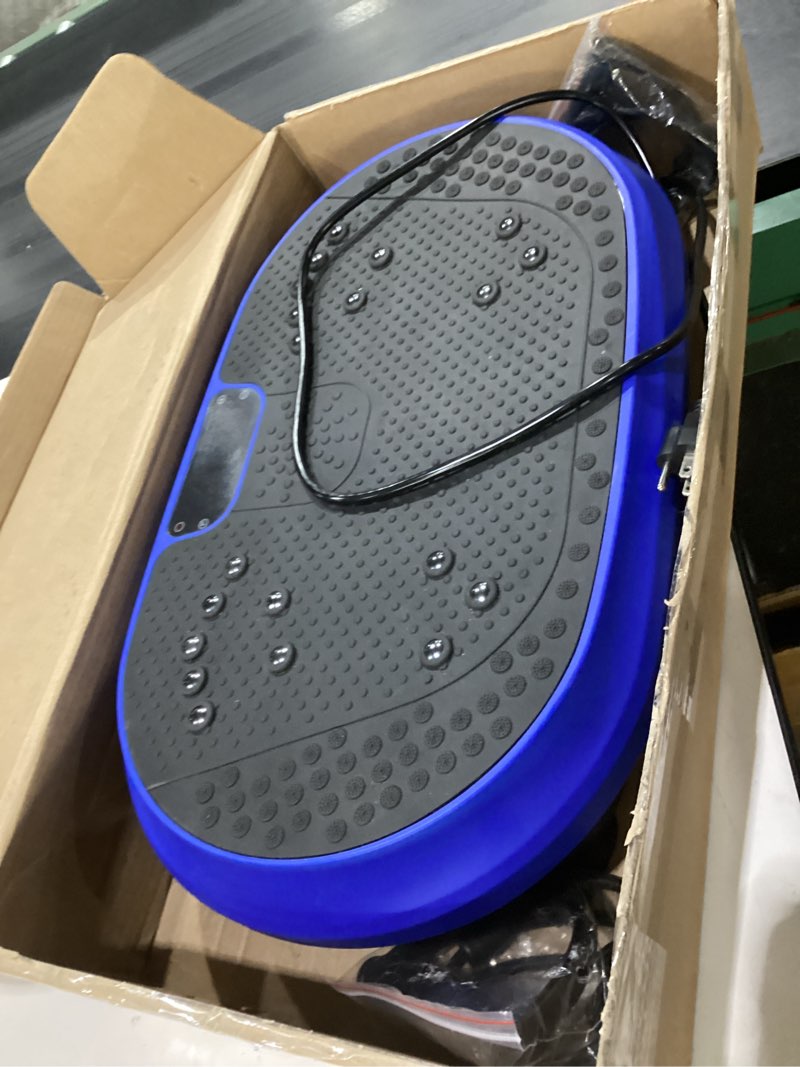 Condition photo showing As Is for vibration plate exercise machine, vibrating fitness platform for lymphatic drainage, full body shaker workout equipment, bluetooth power shaping vibrate plate, board sport for home exercise gym, not tested