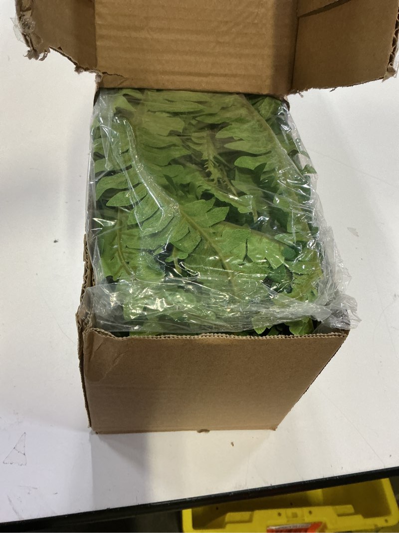 Condition photo showing Good Condition for gyerb 48" large artificial boston fern plants for outdoor indoor, fake ferns for front porch hanging, faux greenery bushes for home garden office decor, silk fern with realistic fronds, 88 branches 47“-88 leaves