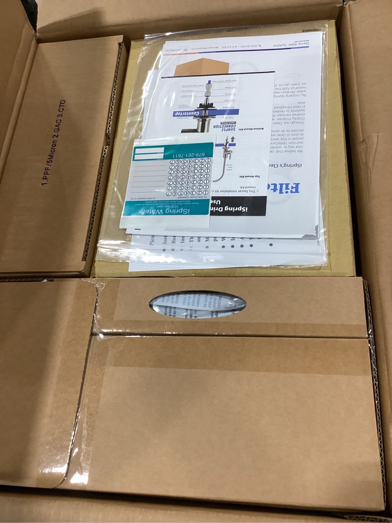 Condition photo showing New/Like New for iSpring RCC7AK, NSF Certified, 75 GPD, Alkaline 6-Stage Reverse Osmosis System, pH+ Remineralization RO Water Filter System Under Sink, Patented Top-Mounted Faucet Design for Easy Installation 6-Stage, Alkaline Brushed Nickel