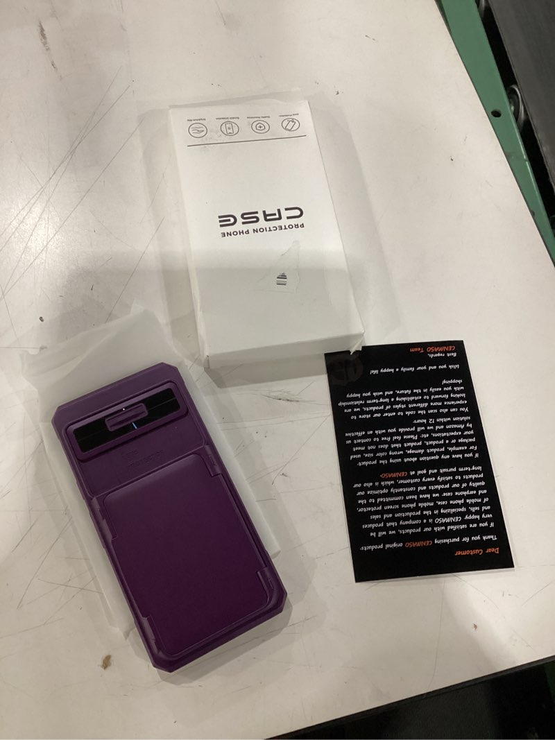 Condition photo showing New/Like New for CENMASO for Google Pixel 9 Pro Case/Pixel 9 Case with Card Holder (4 Cards) & Sliding Camera Cover & Kickstand?RFID Blocking? Full-Body Shockproof Wallet Phone Case for Pixel 9/9 Pro-Purple Pixel 9/9 Pro Purple