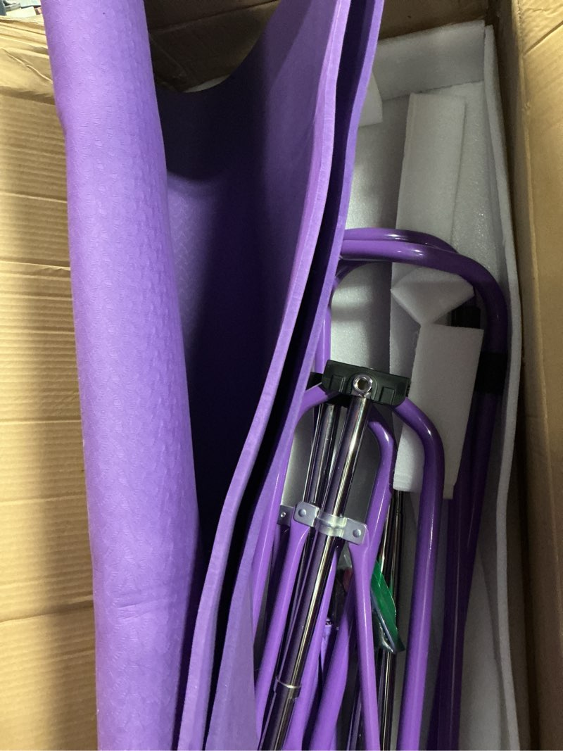Condition photo showing Good Condition for Gymnastic Bars for Kids with Adjustable Height, Folding Gymnastic Training Kip Bar, Expandable Horizontal Bar for Home Purple with Mat