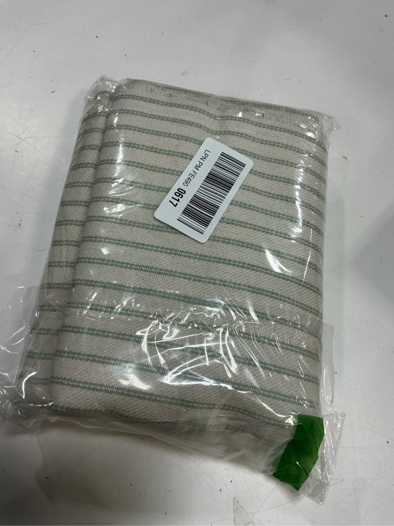 Condition photo showing New/Like New for MIULEE Pack of 2 Sage Green Pillow Covers 26x26 Inch Striped Farmhouse Couch Spring Throw Pillow Covers with Fringe Chic Linen Decorative Cushion Covers for Sofa Living Room Bed Outdoor Home Decor