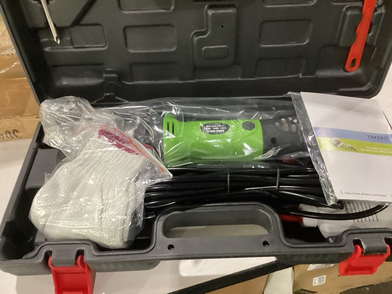 Condition photo showing As Is for takekit sheep shears, 500w professional heavy duty sheep clippers for grooming, 6 speeds electric animal shearing clippers for alpacas llamas lambs and large dogs with think hair green