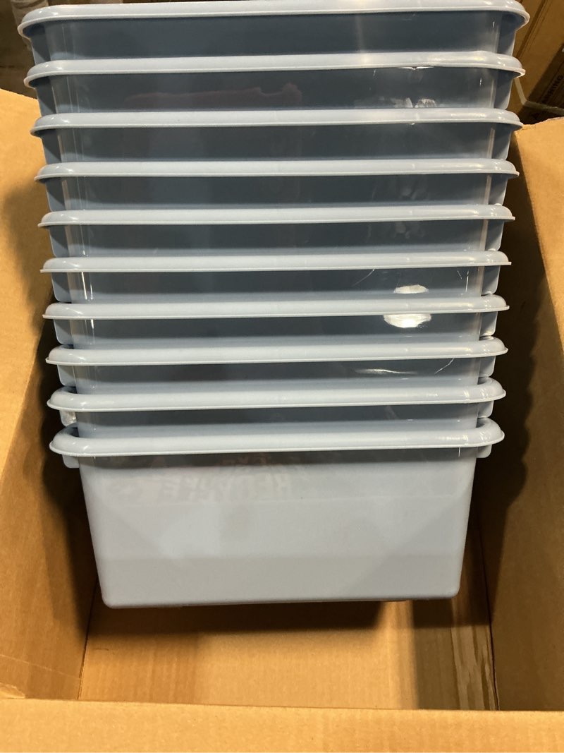 Condition photo showing Good Condition for ECR4Kids Scoop Front Storage Bins, Multipurpose Organization, Powder Blue, 10-Piece