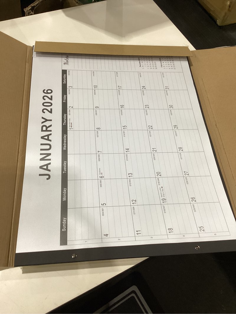 Condition photo showing New/Like New for 2026 Desk Calendar Large 22x17 – Desk Top Calendar 2026 with plastic cover Black(Jan 2026 - June 2027) 5