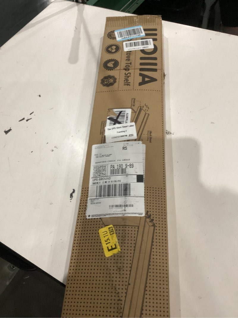 Condition photo showing New/Like New for iiioiiia bamboo over the stove spice shelf for kitchen storage, 31.5" kitchen spice rack organizer stove top shelf with 6 hooks, 11.4" height extra storage countertop, easy to assemble 30" bamboo