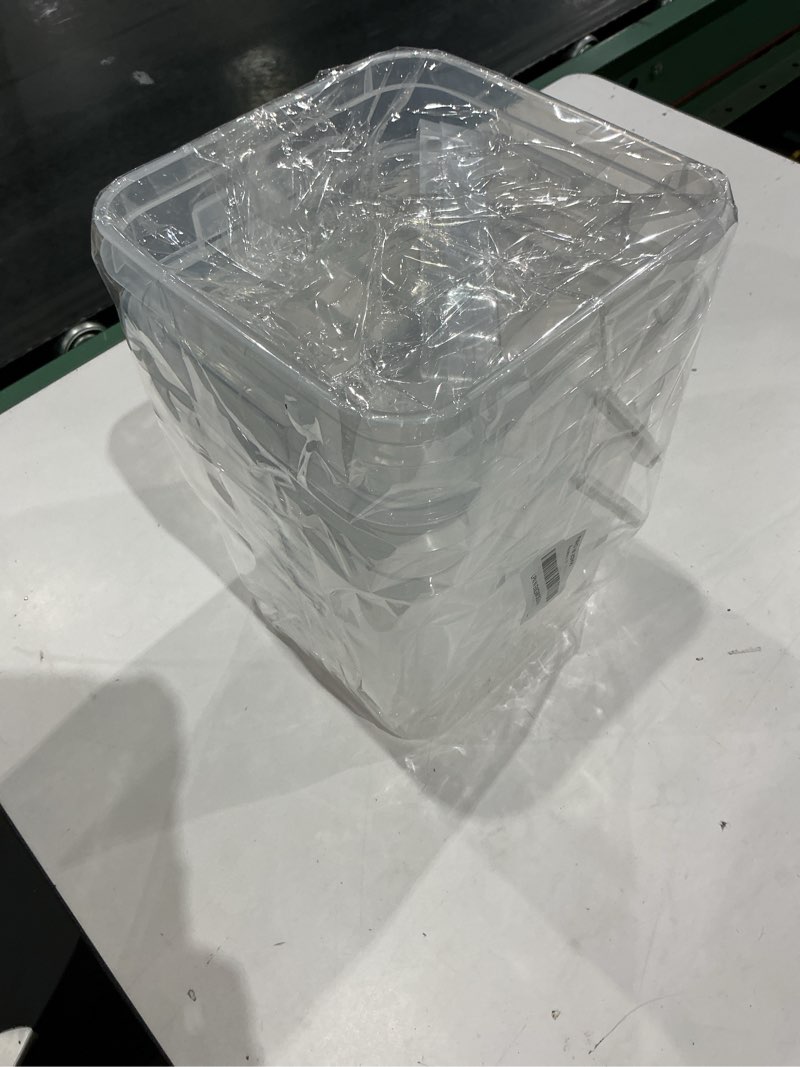 Condition photo showing Good Condition for asevat 2 pcs 1 gallon clear square food grade bucket with graduated markings & lid, heavy-duty plastic pail with comfort grip handle for food storage & cleaning clearsquare 1gal