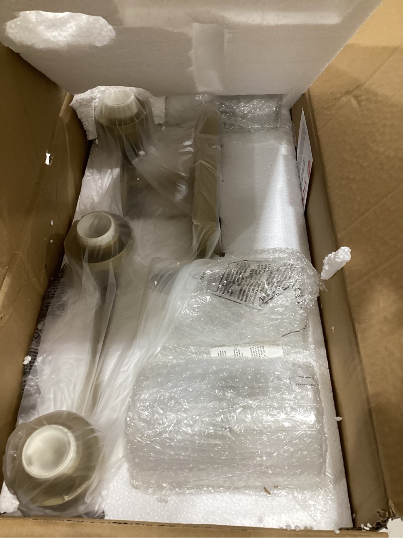 Condition photo showing Good Condition for jonsi brushed gold bathroom light fixtures, 4-light brushed gold vanity light, bathroom vanity light with stripe glass shade, e26 wall sconces over mirror for bathroom, living room, hallway 4 light 31.1 inch