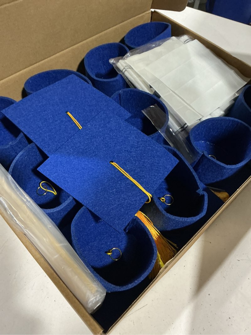Condition photo showing Good Condition for breling graduation centerpiece felt cap sticks,blue and gold,24 pcs blue and gold 24