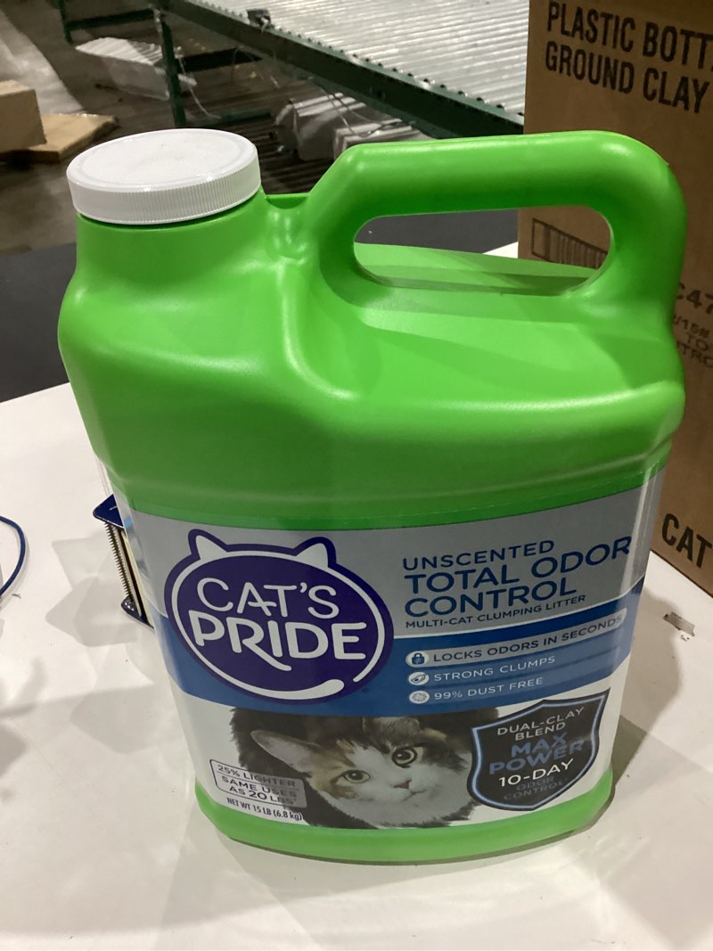 Condition photo showing Good Condition for cat's pride max power: total odor control - up to 10 days of powerful odor control - strong clumping - hypoallergenic - 99% dust free - multi-cat litter, unscented, 15 pounds 15 lbs total odor control unscented