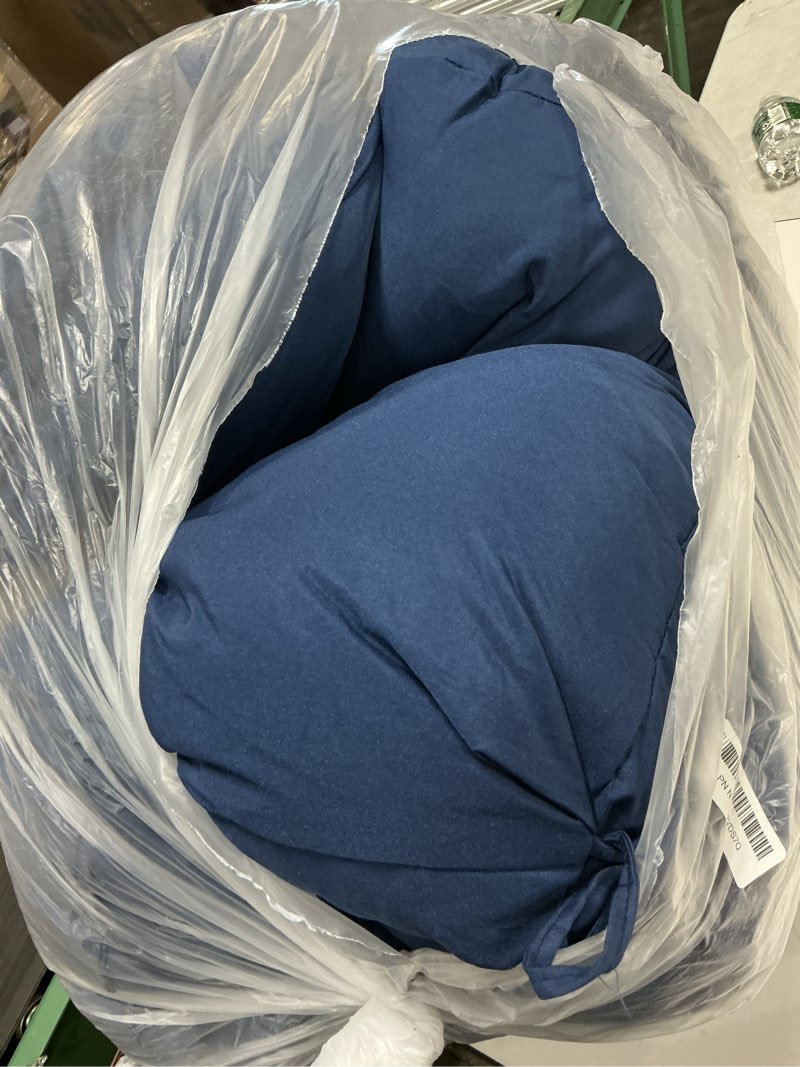Condition photo showing Good Condition for outdoor hanging egg chair cushion replacement, thicken egg chair cushion waterproof basket eggs chairs cushion with headrest pillow, u-shaped cushions for hanging eggs chairs swing (blue)
