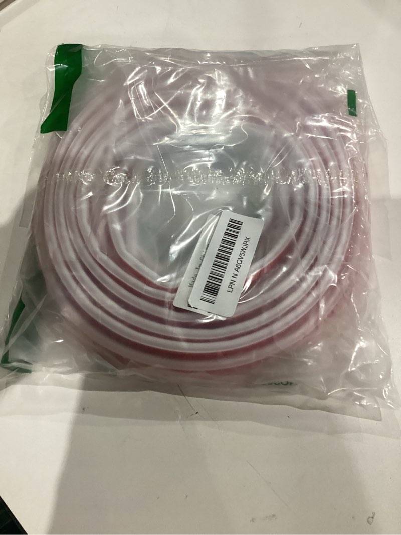 Condition photo showing As Is for White Rubber Weather Stripping Door Seal Strip, D Shape Door Weather Seal Strip, Self-Adhesive Soundproofing Frame Insulation Tape for Doors Frame/Window Seal,Blocks Cold Drafts Noise 33 feet White