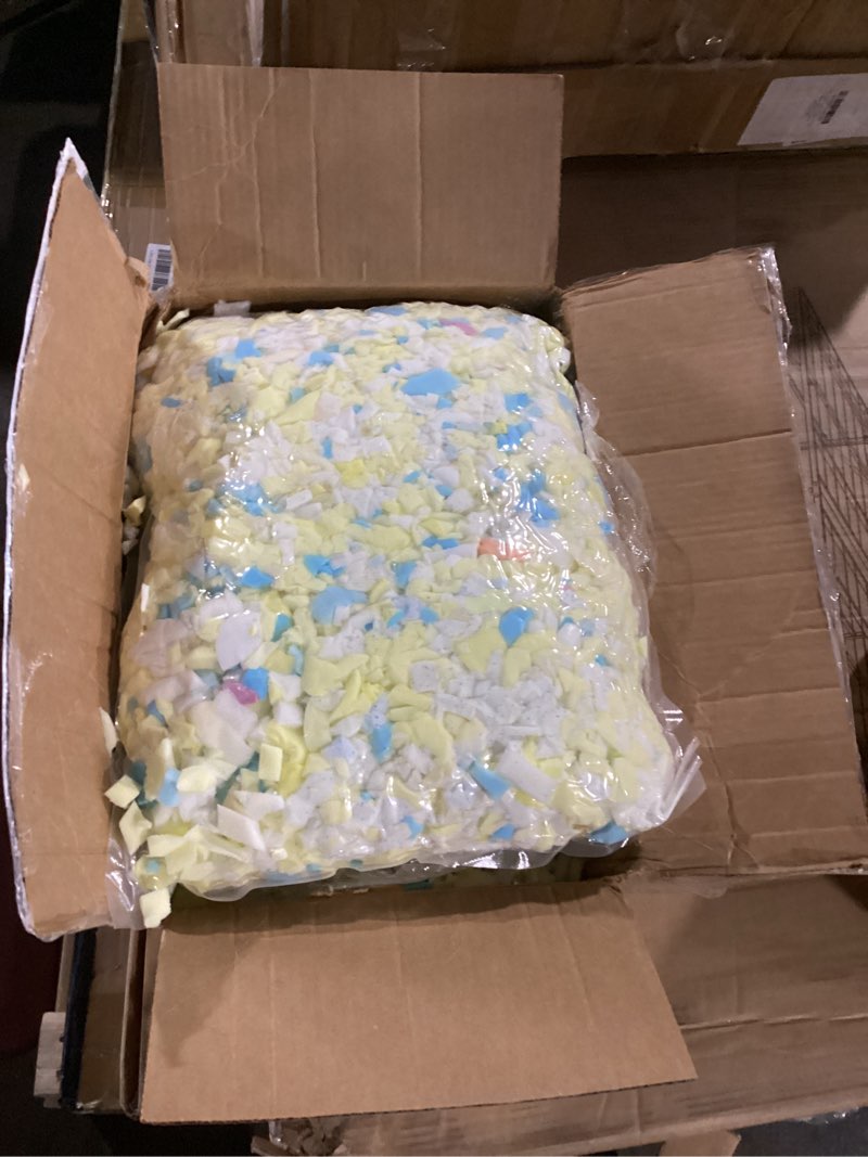 Condition photo showing Good Condition for shredded memory foam filling 10lbs for bean bag filler, pillow stuffing cushion arts crafts refill, without added gel particles, premium soft and great for stuffing, multi color and shape multi color 10 pound (pack of 1)