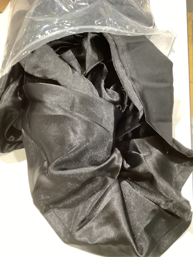 Condition photo showing As Is for aw bridal 2pcs his and hers silk robes, mr and mrs matching robe for couples, wedding engagement gifts for bride groom one size black-gold wifey/hubby monogram