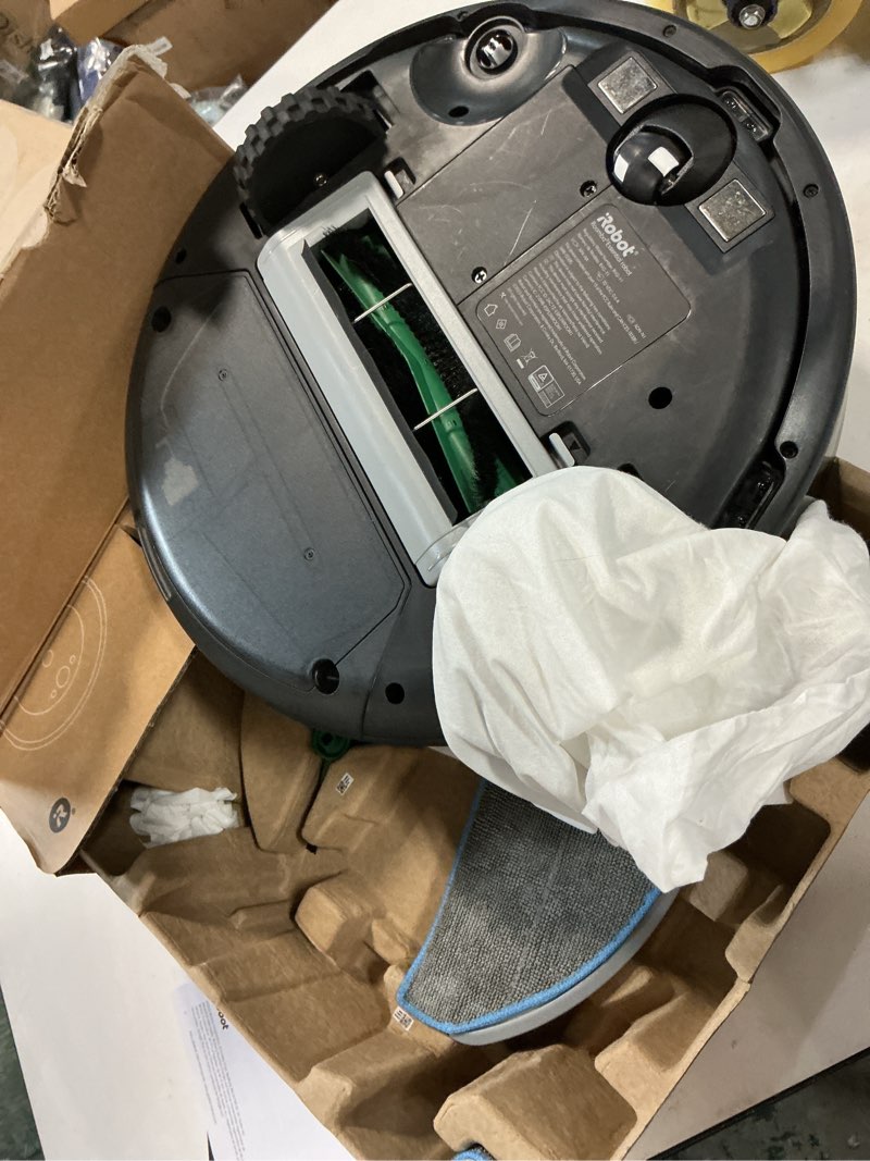 Condition photo showing Good Condition for iRobot Roomba Robot Vacuum and Mop Combo (Y0140) - Vacuums & mops, Easy to use, Power-Lifting Suction, Multi-Surface Floors, Smart Navigation, Cleans in Neat Rows, Self-Charging, Bagless, Space-Saving Roomba Y0140
