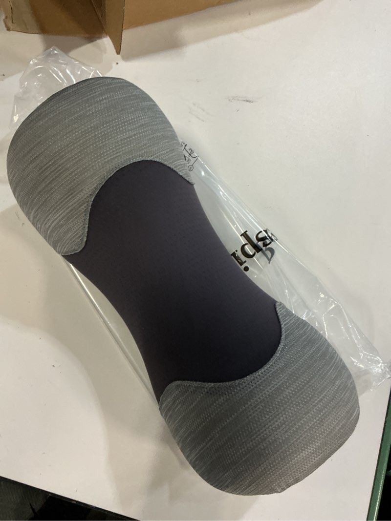 Condition photo showing New/Like New for bespilow small neck roll pillow for sleeping, neck pillows for pain relief | travel cervical support pillow for bed sleep, round contour memory foam bolster for back sleepers, breathable cover, odorless 1 pillow +1 pillowcase (grey)