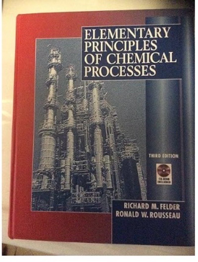 Elementary Principles Of Chemical Processes