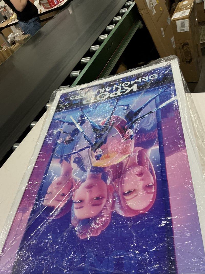 Condition photo showing New/Like New for netflix kpop demon hunters (2025) - one sheet wall poster, 34l" x 22.4w", white framed version white framed version 34"l x 22.4"w
