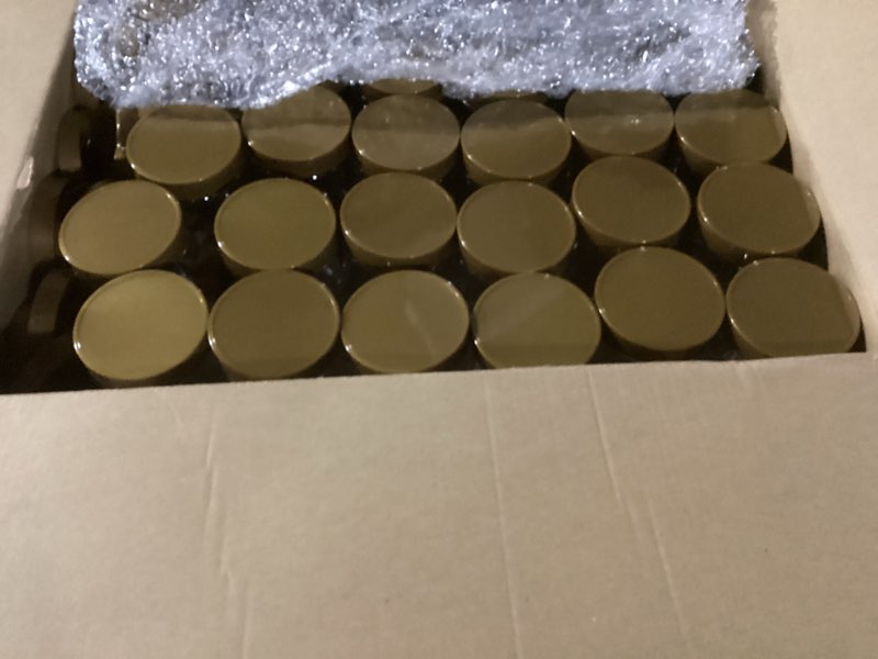 Condition photo showing New/Like New for sliner 60 pcs 8 oz plastic jars with lids clear round leakproof storage containers empty refillable plastic mason jars for travel storage face creams kitchen household food spice (gold)
