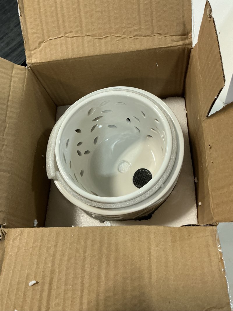 Condition photo showing New/Like New for efispss ceramic orchid pots 5+6 inch white with drainage holes & tray, breathable airflow, indoor & outdoor white-2 5+6 inch